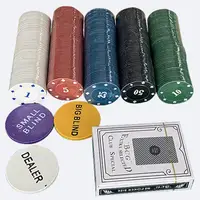 300pcs Poker Chip Set For Texas Holdem Blackjack Gambling With Carrying Case And Cards Hold'em Mat Texas Holdem Poker Game Set 1
