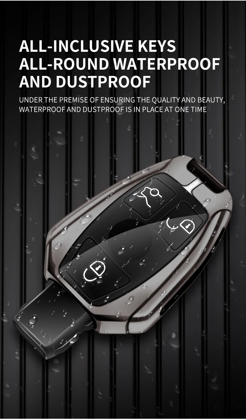 Custodia per chiave A distanza per auto in lega di zinco Shell Fob per Mercedes Benz A B C classe E GLA CLA GLC CLS W204 W221 W205 W176 W212 W463 AMG - S084dbf8f747242f5a57fbb1ebeb4c2884