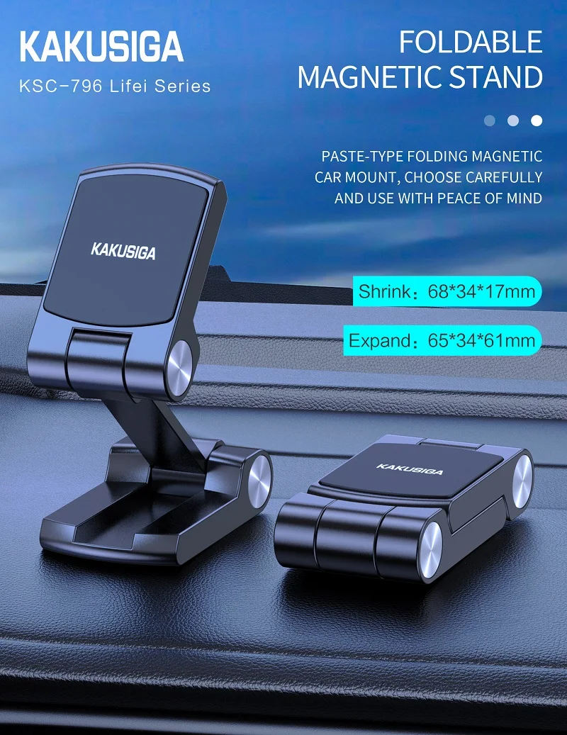 S084de52aea25410984336714c270e114H Foldable Magnetic Cell Phone Holder in Car GPS Magnet Car Phone Support Stand For Xiaomi, Samsung, iPhone 14, Car Bracket Mallzona