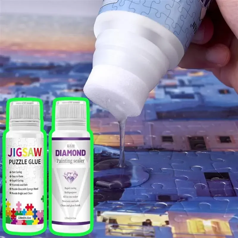 120ML Adhesives Sealers Diamond Painting Sealer Puzzle Art Glue Permanent Hold Shine Effect Sealer Diamond Painting Puzzle