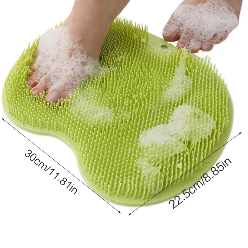 Silicone Rub Back Brush Bathroom Non-slip Wash Pad Shower Massage Mat with Sucker Bath Foot Exfoliating Brush for Women non slip bathroom mat cobblestone embossed carpets bath in wash basin bathtub side floor rug shower room doormat memory