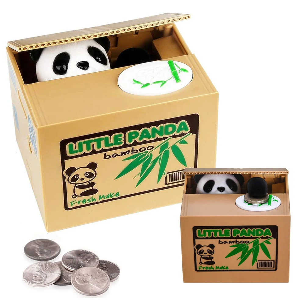 Panda Piggy Bank Stealing Coin Box Electronic Money Saving Box