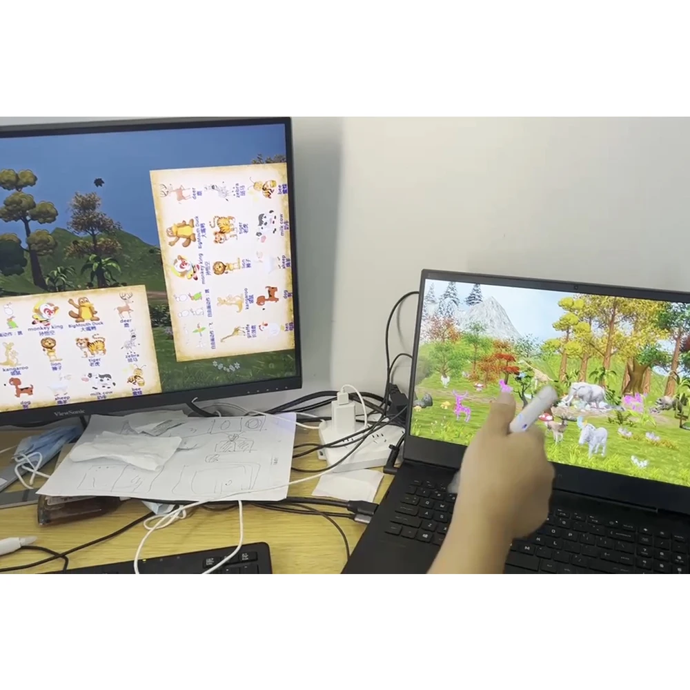 Drawing Scanning Interactive Device,Magic Brush Drawing Software,Interactive Graffiti Game,Holographic Projection Magic Painting