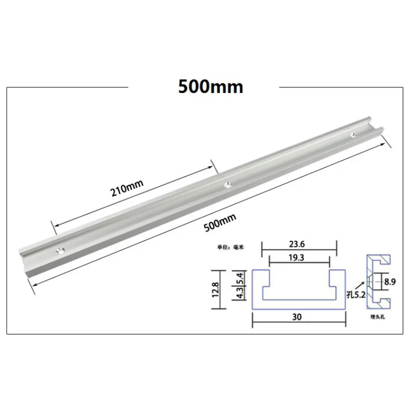 Type-30 Woodworking T Track Slot 30-80cm Aluminium Alloy for Router Table Workbench DIY
