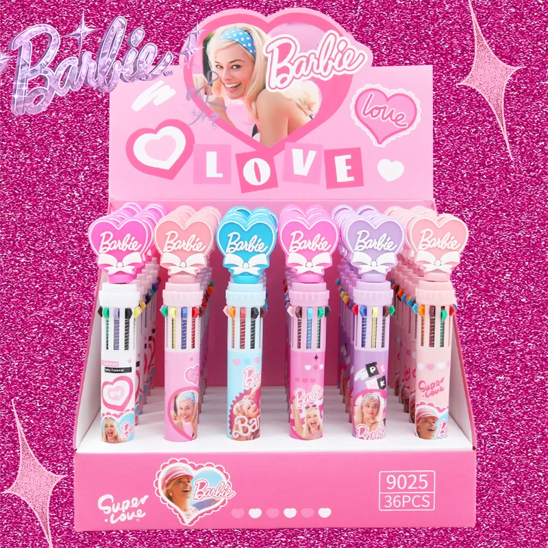 

Barbie Multi Color Ballpoint Pen Kawaii Students Stationery Art Class Mark Pens Office Trendy Movie Stylish Girls Kids Gift Cute