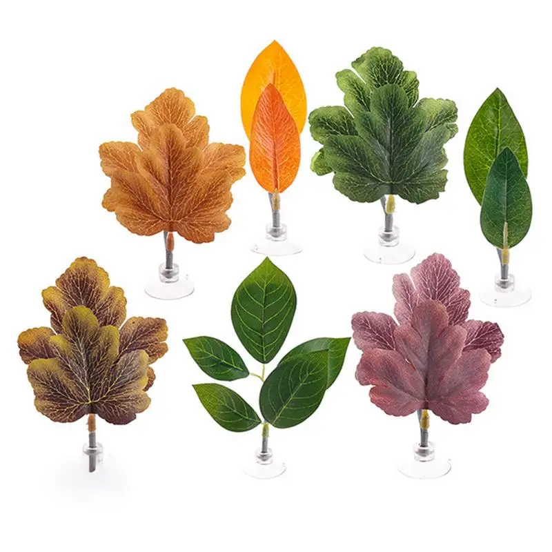 Fish Tank Betta Leaf Fake Aquarium Plant Leaf Luogo Di Riposo Con Ventosa Riposo Per Pesci Riproduzione Di Piante Ornamentali Forniture Per Animali Do