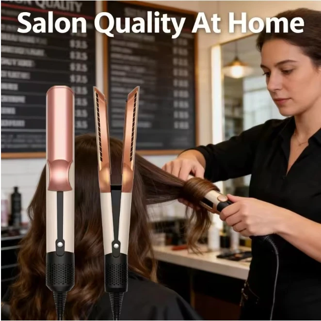 Sèche-cheveux et lisseur professionnel 2 en 1, fer à lisser chauffant, ions négatifs, outil de coiffure longue durée, pour salon de beauté et usage domestique 1 Sèche-cheveux et lisseur professionnel 2 en 1, fer à lisser chauffant, ions négatifs, outil de coiffure longue durée, pour salon de beauté et usage domestique 1
