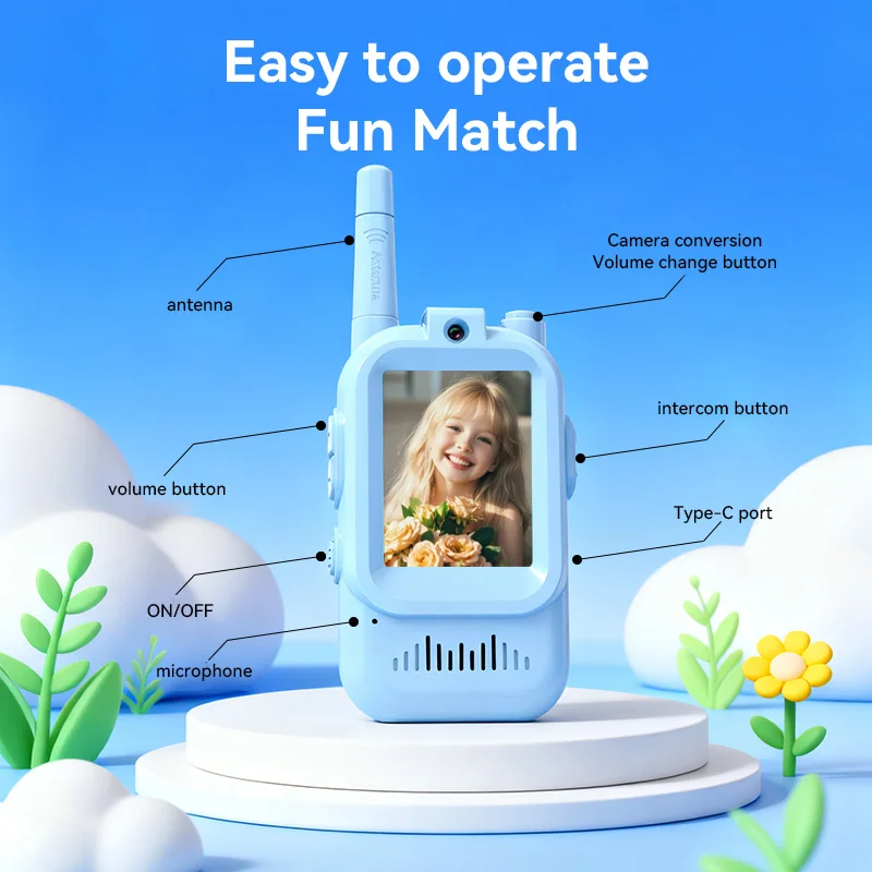 Kids Video Walkie Talkie Toys outdoor Children Parent-child intercom machine Walkie-talkie with HD Camera for Boys & Girls Gifts - 4