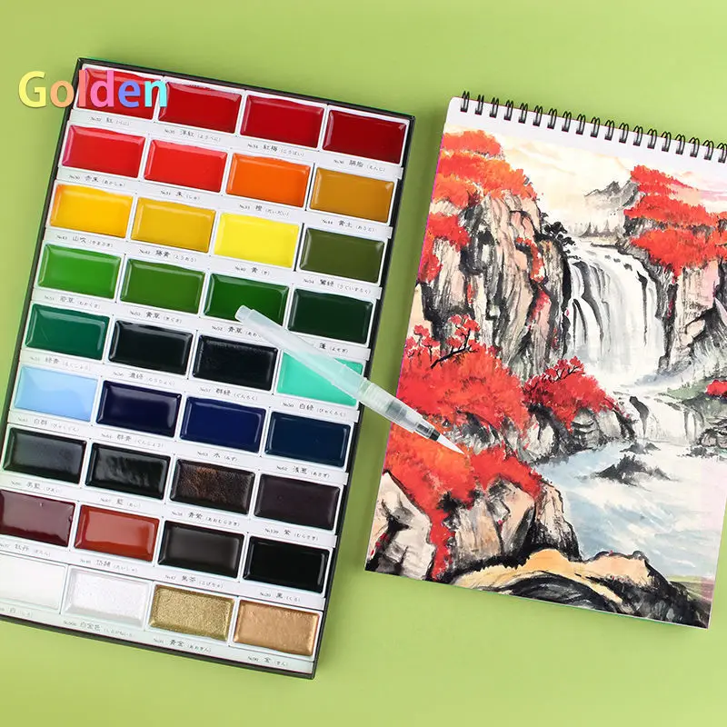 Kuretake Gansai Tambi - 24 Pan Watercolour Pigment Paint Set - The