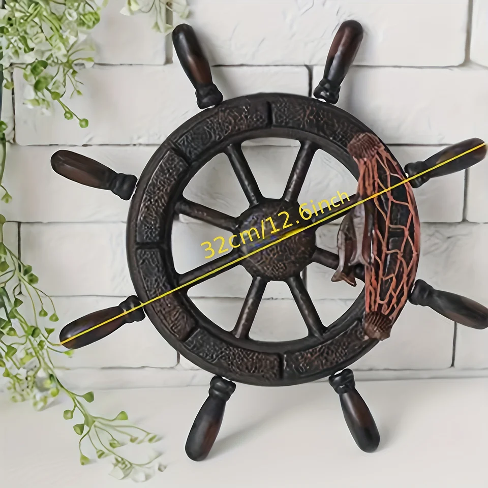 壁に掛かっている古代の木製ボート、32センチメートル/12.6インチ、海