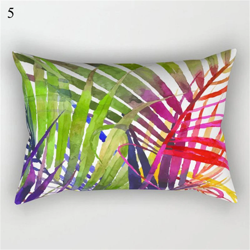 Tropical Plant Pillowcase Green Printing Cushion Cover Decoration Sofa Bed Car Pillowcase Cushion Home Decoration 30*50CM 