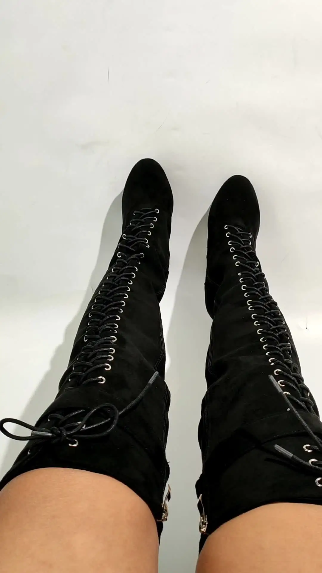 Vestido Botines Botas Altas Azul LAIGZEM Women Thigh High Boots