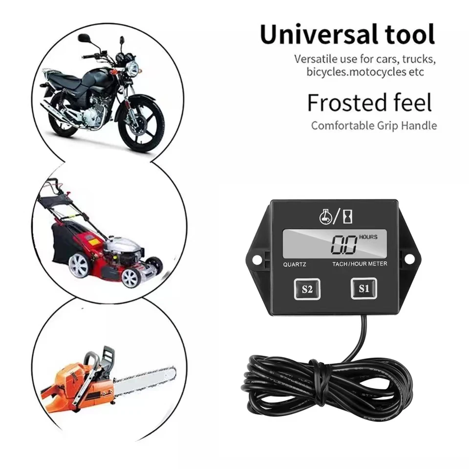 New Digital Engine Tachometer Hour Meter Instrument Induction Tachometer Display for Motorcycle Engine Chainsaw Bicycle Boat tachometer gauge,engine tachometer,tachometer meter