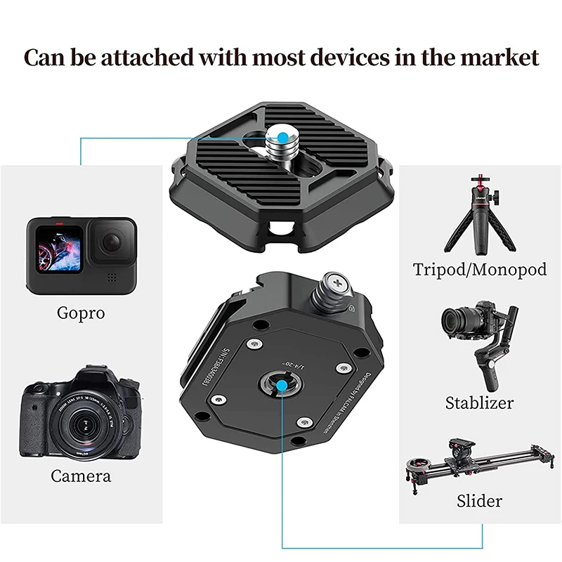 Ulanzi FALCAM F38 Universal DSLR Camera Gimbal Arca Swiss Quick Release Plate Clamp Quick Switch Tripod Slider Mount Adapter — view 5
