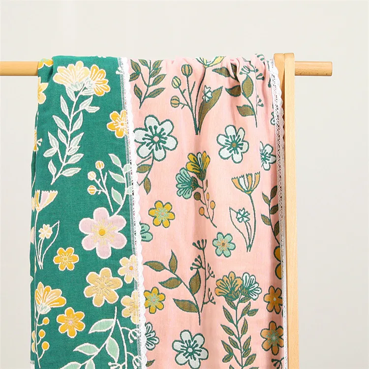 Terry Cotton Badet ücher für Frauen, Spitze Design, japanischer Stil, 5 Schichten Gaze, schnell trocken, Heim dusche Handtücher Badezimmer, 80x160cm – Detail 4