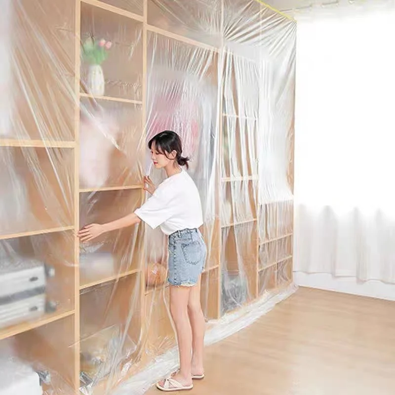 20M Plastic Masking Film Transparent Painting Drop Film Car Paint Masking  Film Living Room Decoration Furniture Dustproof Film - AliExpress