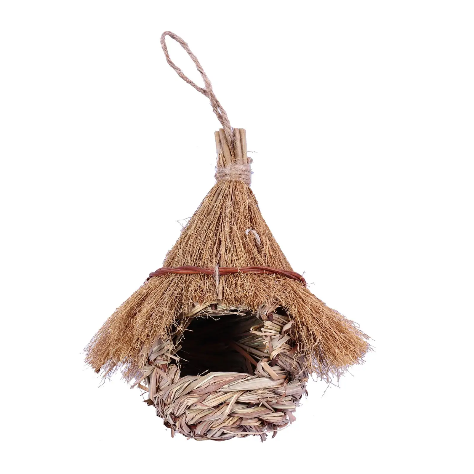 Handwoven Grass Bird House 3