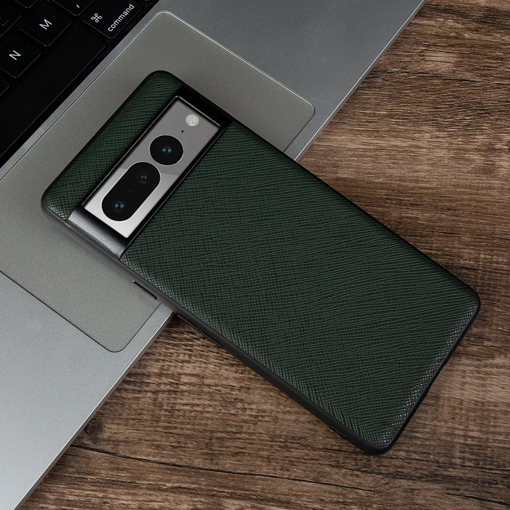 Luxurious Genuine Leather Slim Back Cover - Handmade Cowhide Shockproof Protective Case - Unisex Business Style