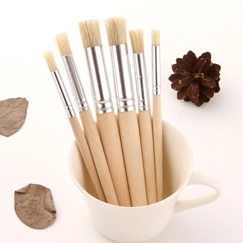 12 Pcs Stencil Brushes for Acrylic Paint Professional Oil Set