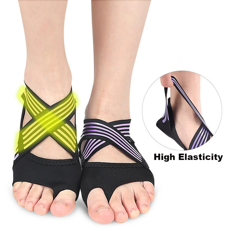 Professional Five Toe Yoga Socks Open Toe Breathable Anti-Slip Pilates Socks  Women Fitness Toeless Half Toe Sock for Dance - AliExpress