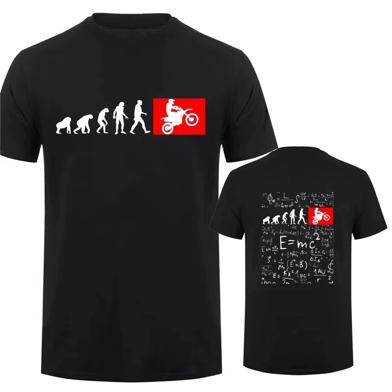 Human Evolution Motocross Design Vintage T-Shirt für Herren, Autocycle Motorrad Tachometer, personalisierter Druck, T-Shirts, Game Black Tops