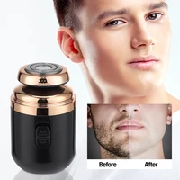 Mini Washable Electric Razor Travel Razor Type-c Charging Capsule Shaver Nose Hair Trimming Double Ring Knife Net