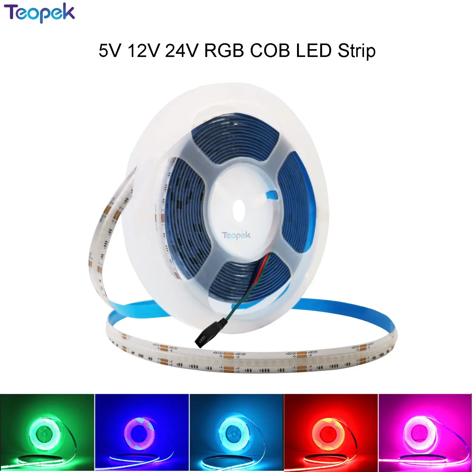 

5V 12V 24V RGB COB LED Strip Light 576LED 768LED 840LED High Density Linear Lighting Flexible Tape Lamp For Home Decoration