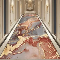 Modern Marble Hotel Promenade Carpet Corridor Home Decor Entrance Floor Rugs Customization Non-slip Washable Hallway Carpet 1