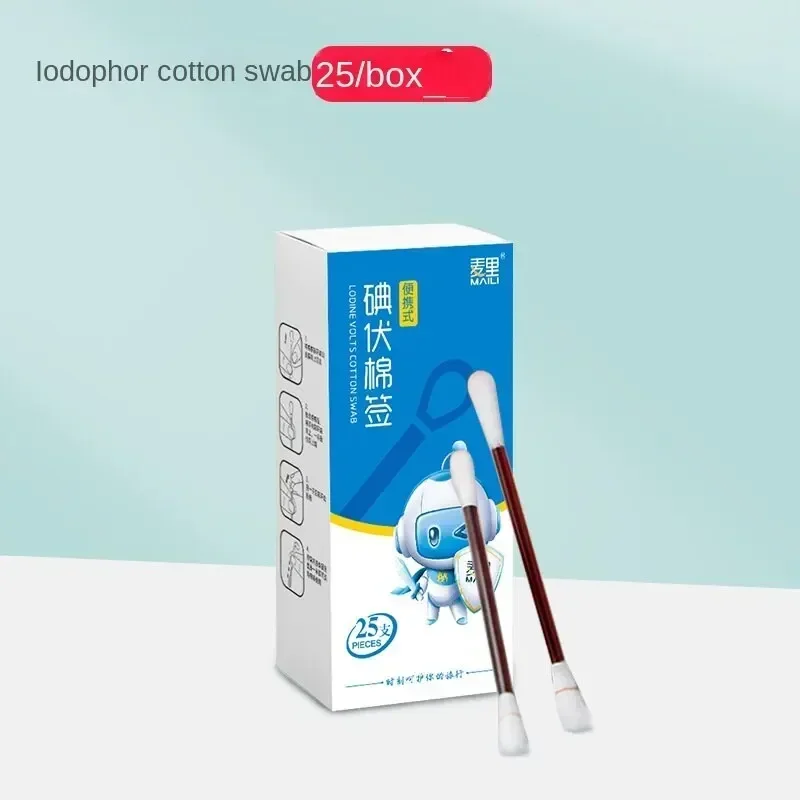 50/100 Pieces/pack Medical Multifunctional Baby Disinfection Stick Iodophor Double Cotton Swab