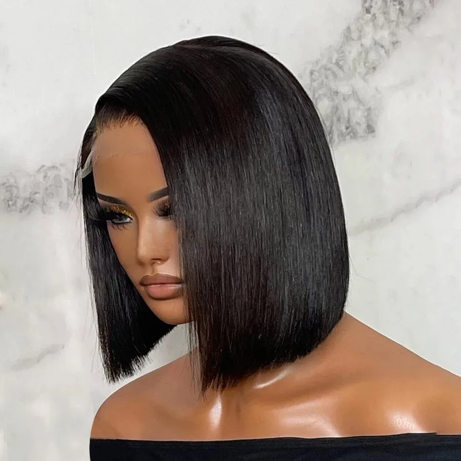 Bob HD Straight 5X5 Glueless Ready To Go Wear 13x4 Lace Frontal Wig Transparent