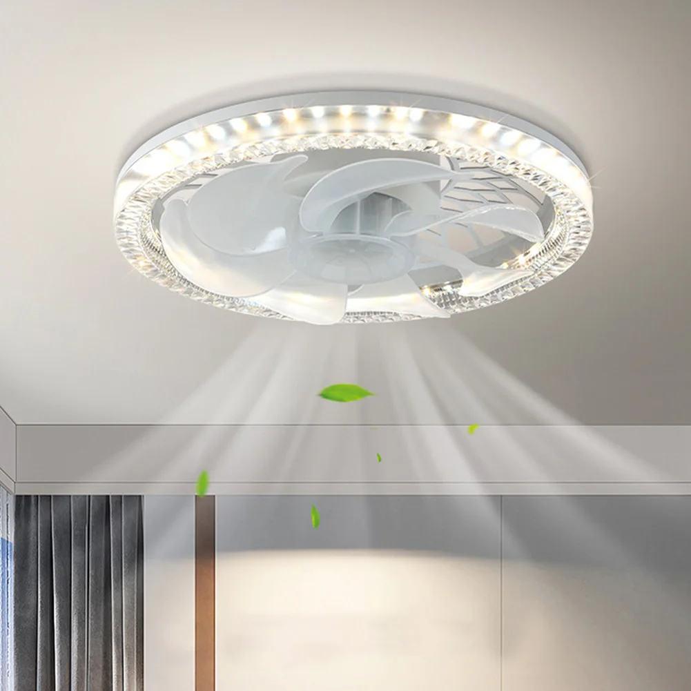 Ceiling Fans Light Remote Control 3 Color Temperature Socket Fan Light Dimmable Flush Mount Ceiling Fan Light E27 Converter Base