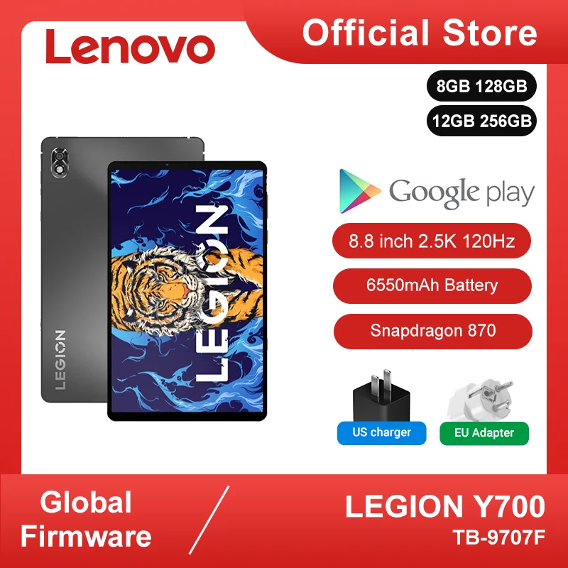 Global Firmware Lenovo LEGION Y700 8GB 128GB Gaming Tablet Legion 8.8 inch  6550mAh 45W Charging 2560*1600 One-handed Tablet