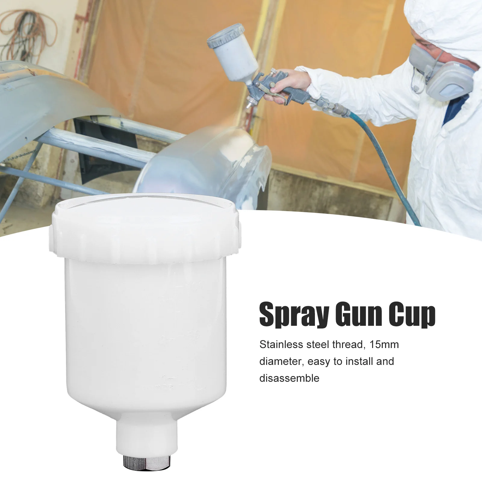 125ml Plastic Cup Replacement for Spray Guns with 15mm Femal Thread Painting Parts Paint Sprayer Cup Painting Tool Spray Gun