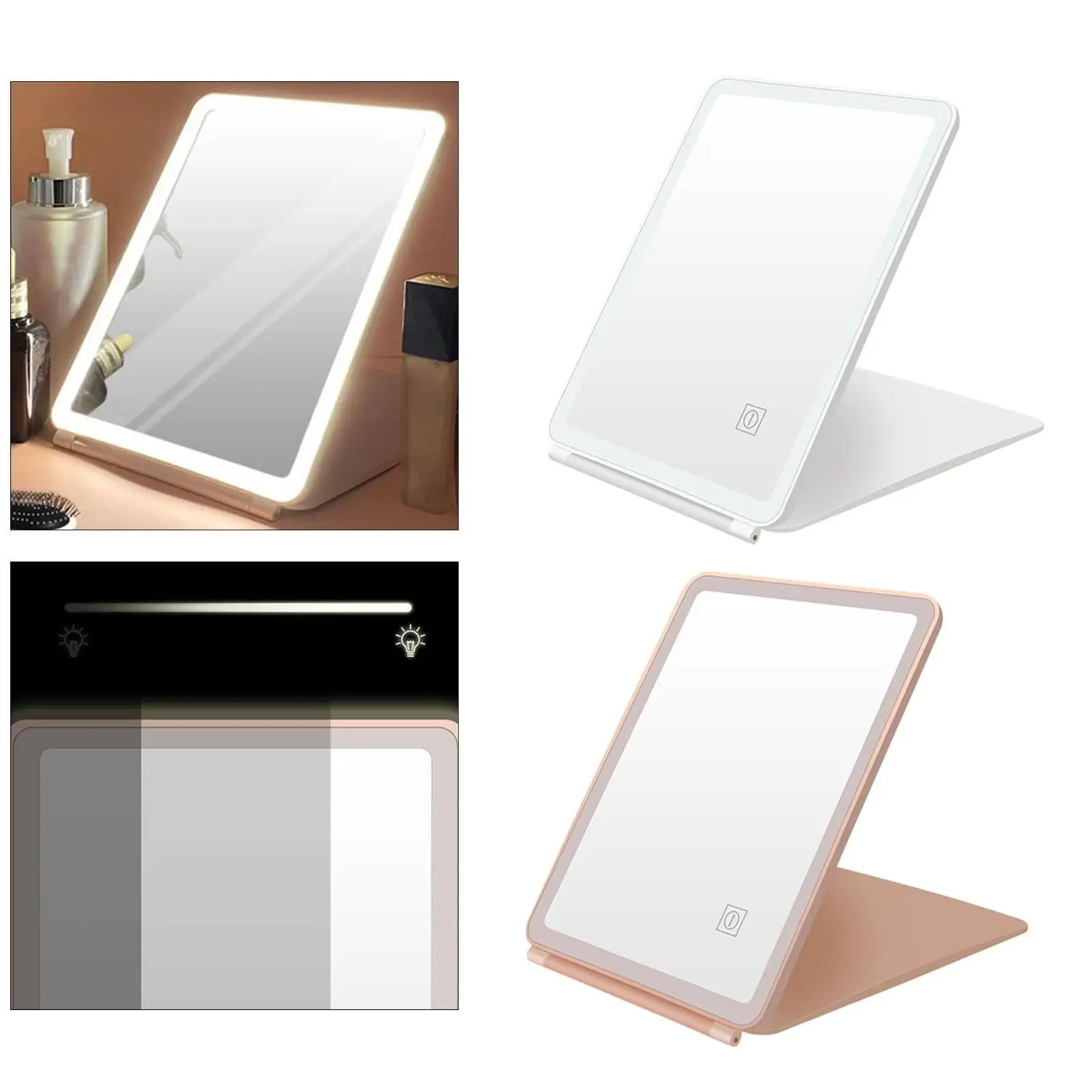 LED Makeup Mirror Touch Screen Dimming Dimmable Cosmetic Lighted up Mirror