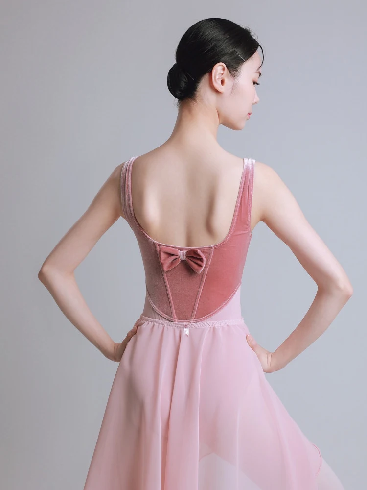 Body suit tights ballet dance suit female velvet  teacher special exercise suit adult gymnastics one-piece suit