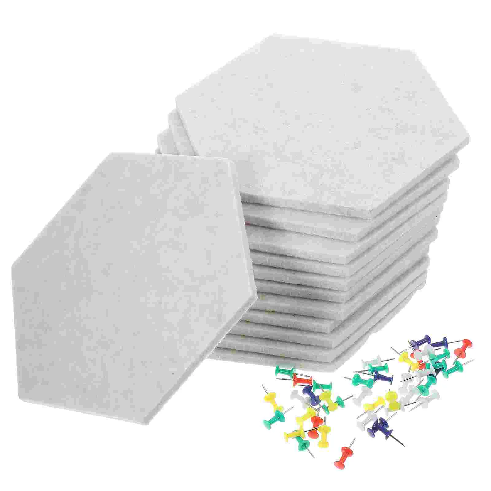 

Hexagon Felt Tiles for Wall Bulletin Board Decor Pad Memo Notice Display Message Office