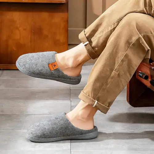 Winter Men Felt Platform  House Slippers Ultra Warm Cushion   Cozy Living Non-Slip TPR Outdoor Indoor House - Image 5