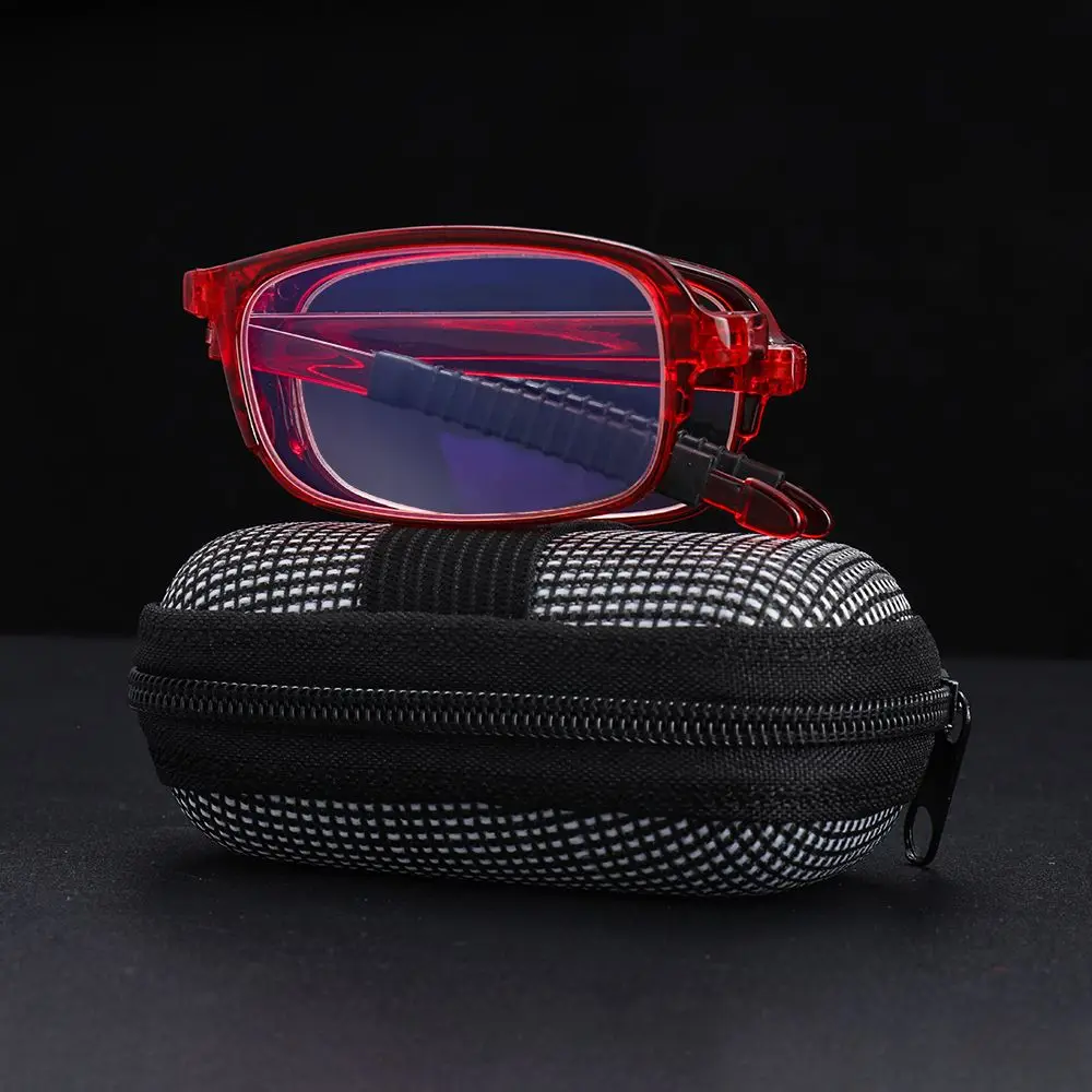 

TR90 Folding Reading Glasses with Zipper Case Unisex Portable Lightweight Presbyopic Glasses Strength 1.0x ~ 4.0x