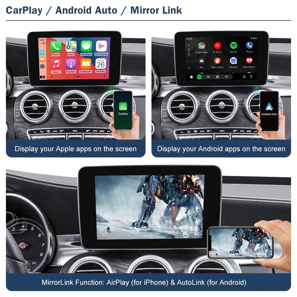 Wireless CarPlay Android Auto Interface 5.0 for Mercedes Benz C