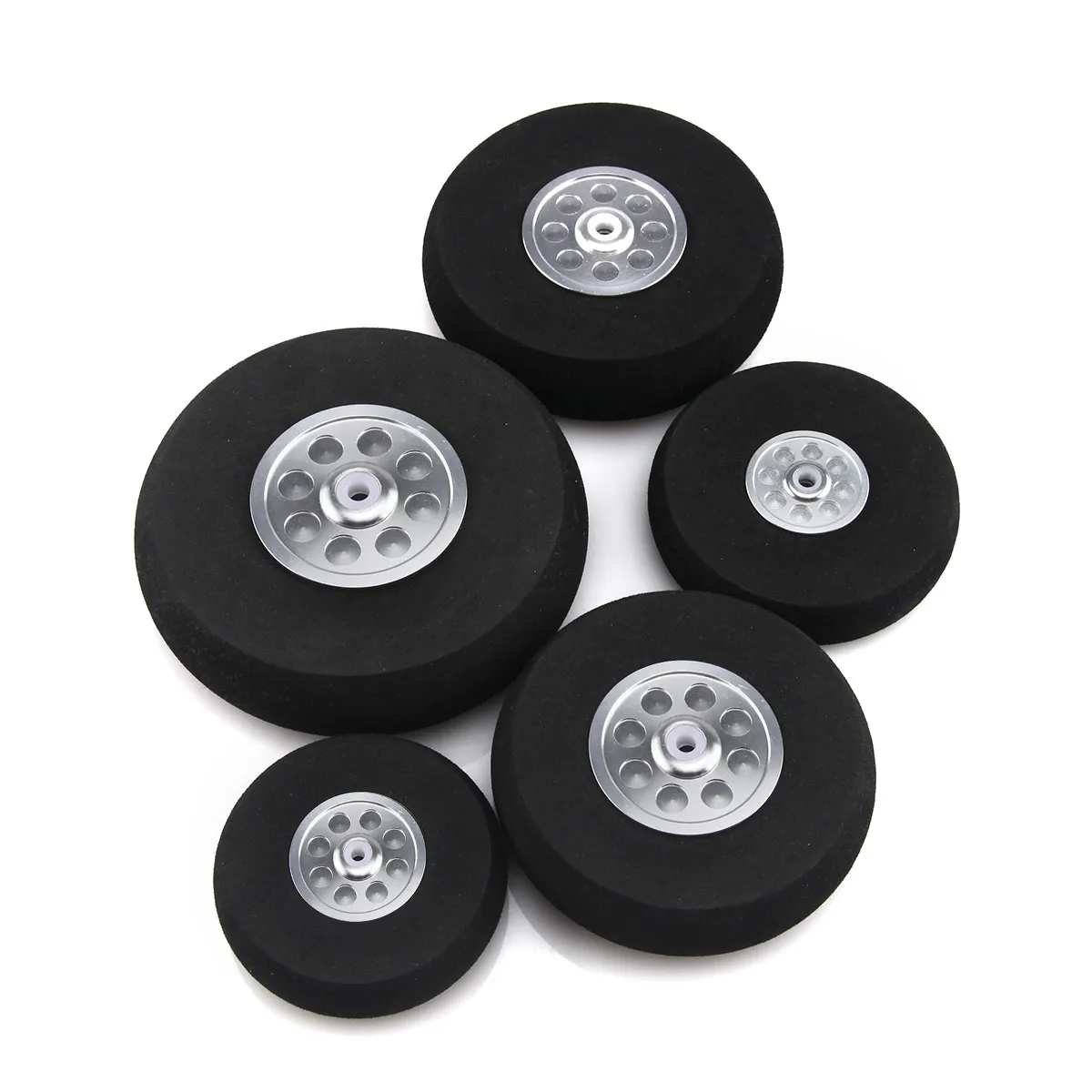 

2Pcs Sponge Wheel With Aluminum Hub For RC Model Airplane 5.5'' 6'' 7 '' inch