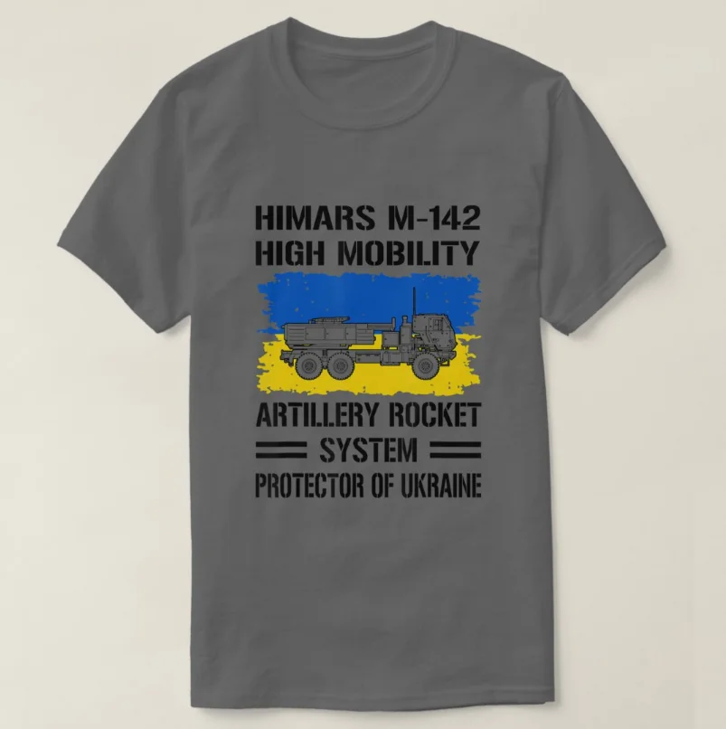 

Protector of Ukraine M142 Himars High Mobility Artillery Rocket System T-Shirt Short Sleeve Casual 100% Cotton Mens T Shirt New