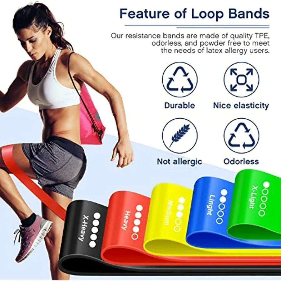 120 Pcs Workout Loop Resistance Bands Bulk, Gym Elastic Bands Set for Fitness Sport Class Students Members Gift Physical, 5 Piec