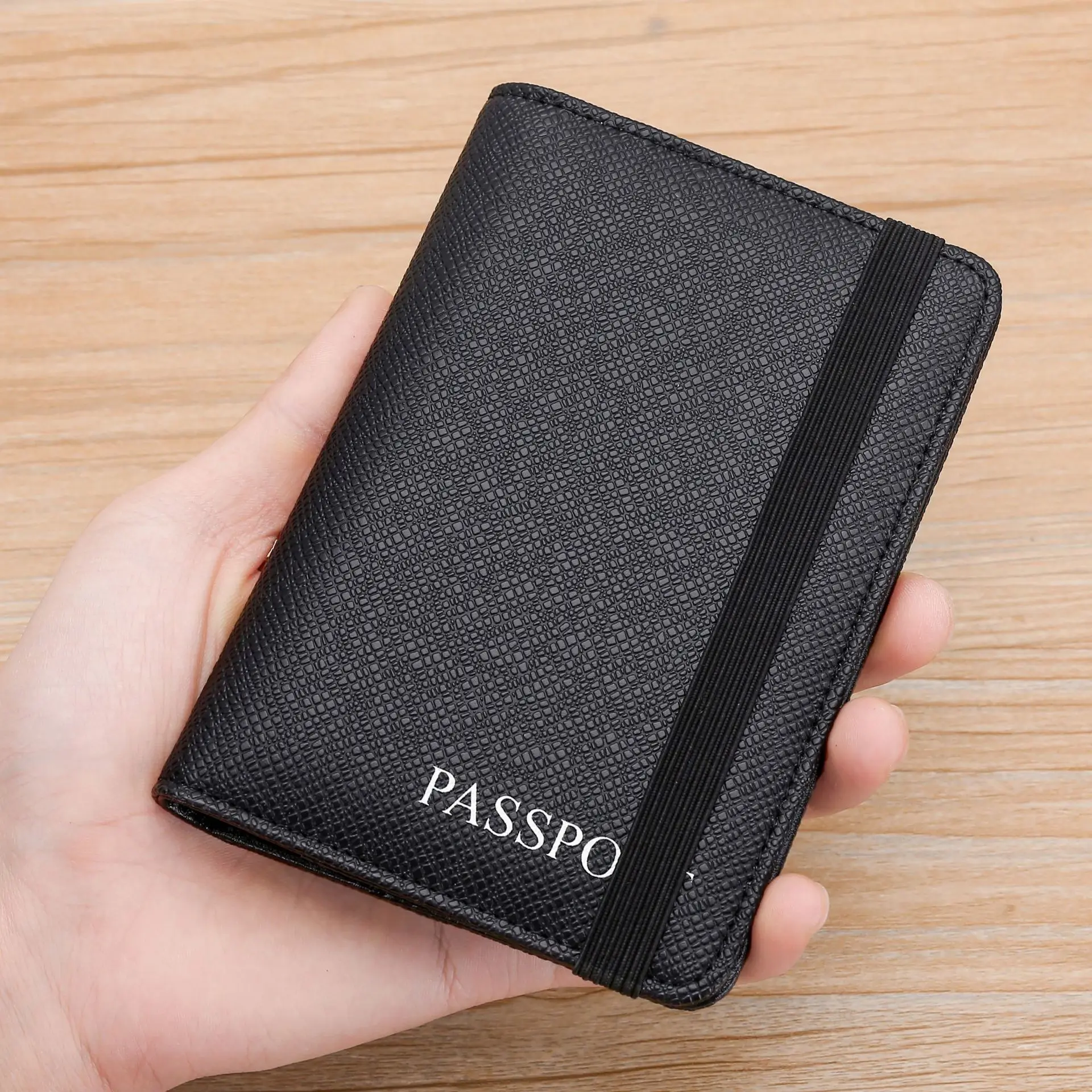 Porta Passaporto da Viaggio, Custodia Porta Passaporto per Donna e Uomo, Porta Documenti in PVC con Chiusura Elastica