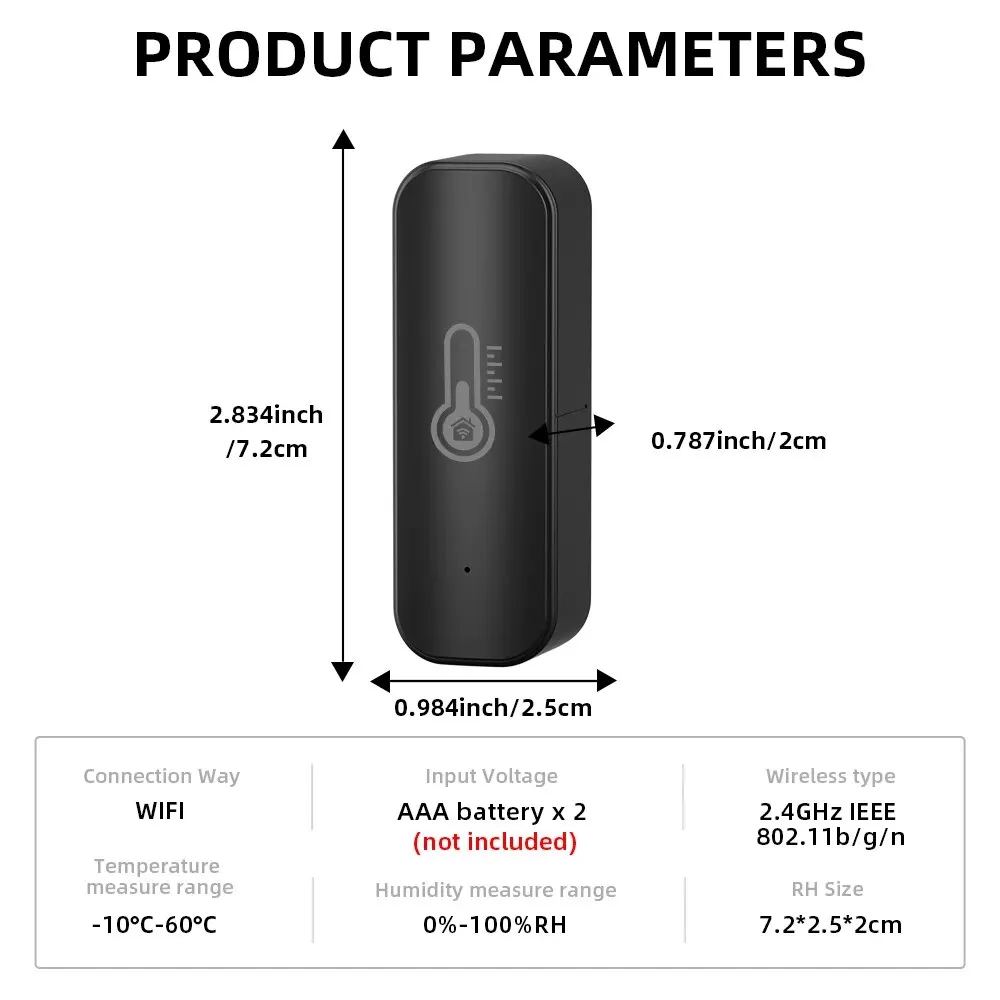 Smart Temperature Humidity Sensor ONENUO Tuya Smart WiFi APP Remote Monitor Smart Home Work With Alexa