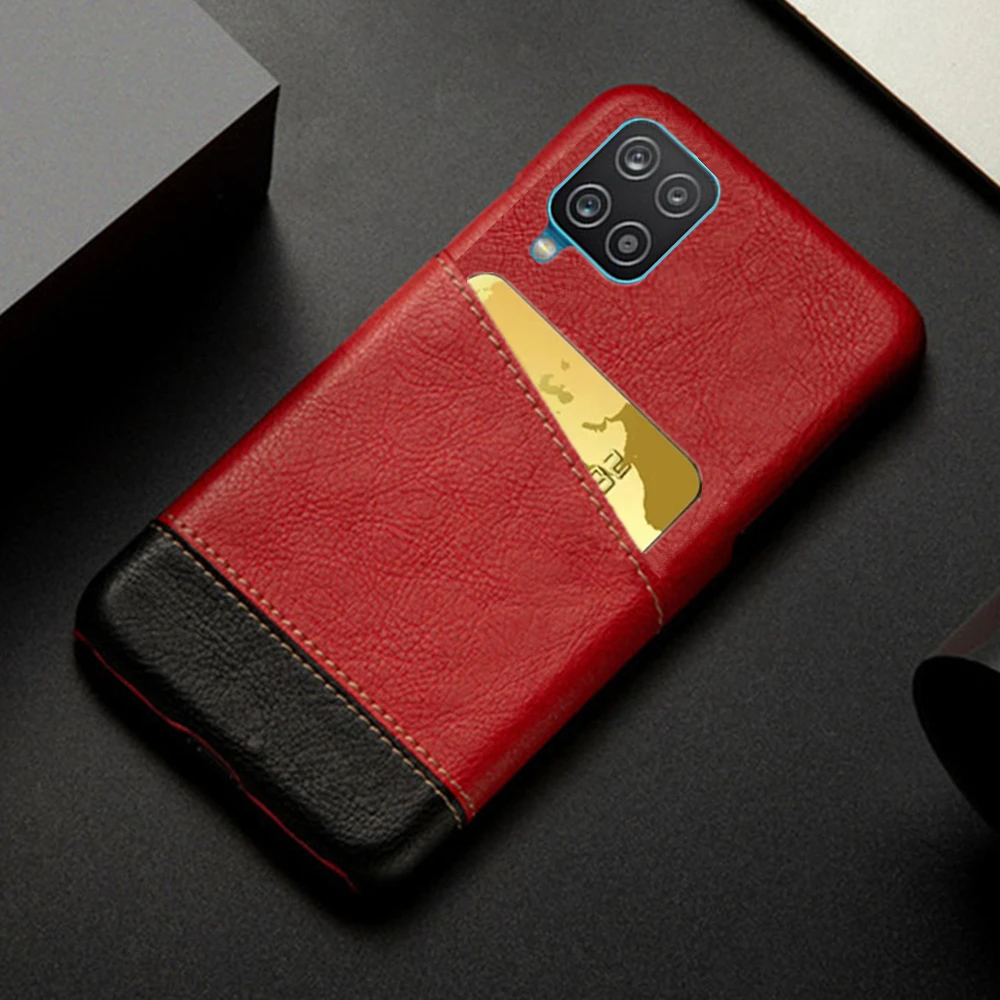 

for Samsung Galaxy A12 M12 M32 Funda A 12 Coque For Samsung A12 Case A22 4G Case Card Slot Holder Mixed Splice PU Leather Cover