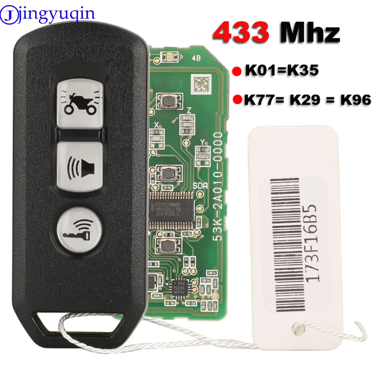 jingyuqin Remote Car Key Fob 3 Buttons Smart Control 434MHZ 72147K36