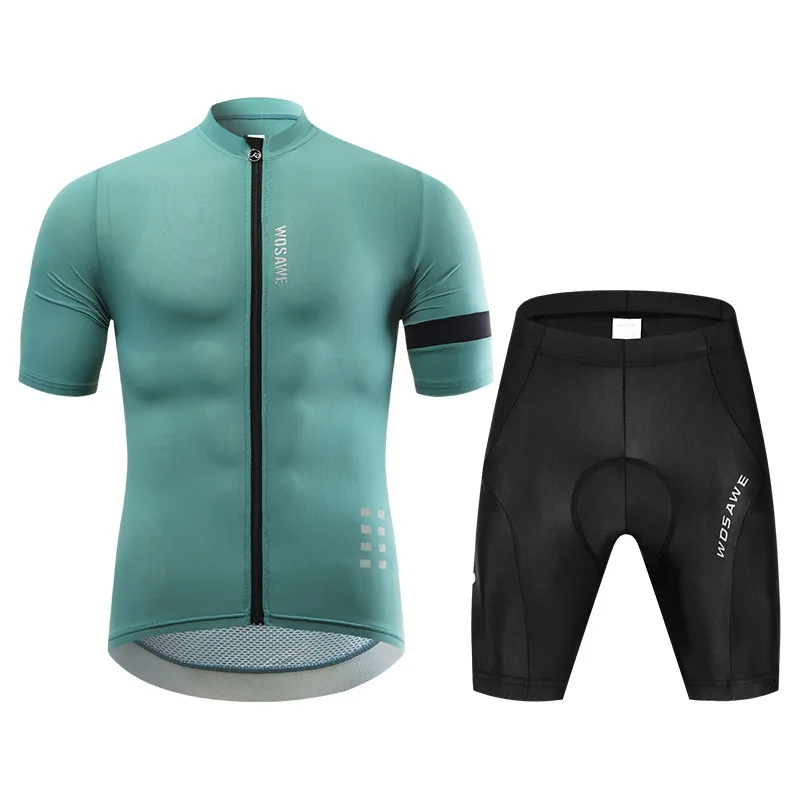 

Men's Summer Breathable Stretch Outdoor Road Cycling Clothing Set Moisture Wicking Short Sleeve Shorts Set