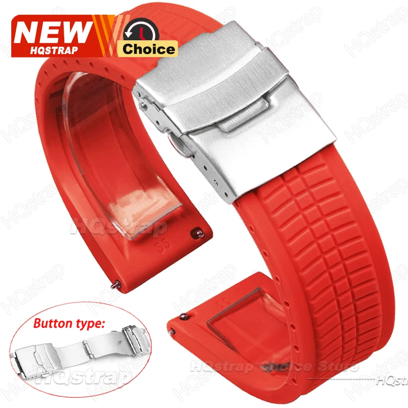 Universal Waterproof Silicone Sport Strap with Solid Buckle