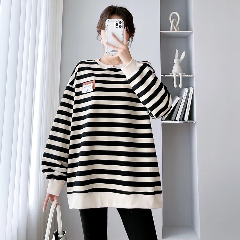 P68393  임산부 상의, 트렌디 패션 엄마 플러스 사이즈, 느슨한 세련된 스트라..