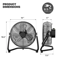 Industrial Floor Fan High Velocity Air Circulator 3 Speed Tilt Portable Metal Fan Quiet Operation Garage Workshop Bedroom 2
